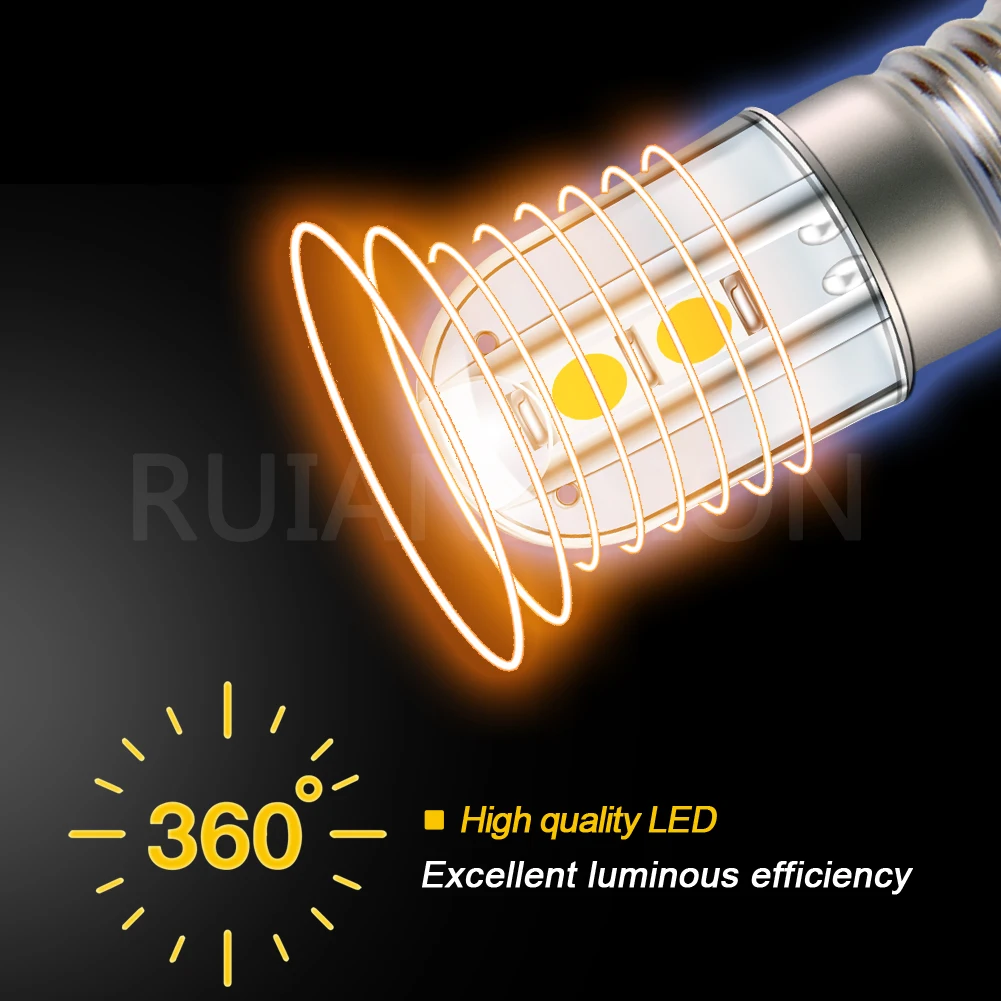 RUIANDSION 10 Pcs E10 4 3030SMD AC 220V 230V Warm White 3000K Yellow Fridge Led Bulb Machine Tool Lighting 10 mm Diameter Base - view 4