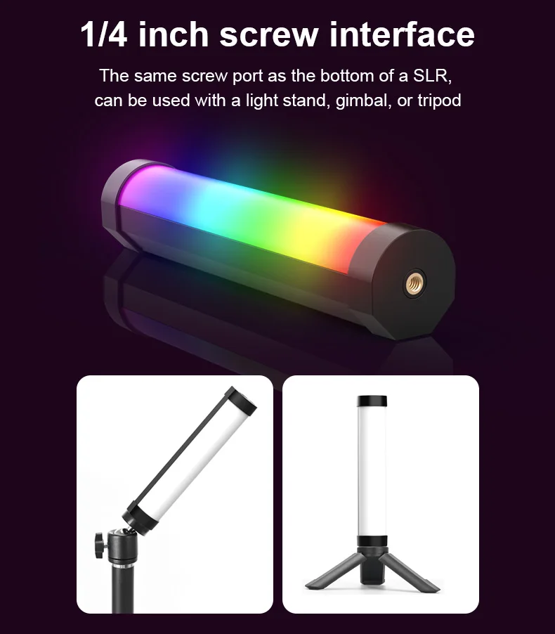 LUXCEO V8 Portable RGB Video Light Gamer Lamp 2000mAh Photo Video Shooting Selfie Lighting Fill-in lights for Vlog/YouTube