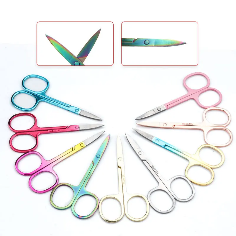 

1 Pcs Multifunctional Stainless Steel Eyebrow Trimmer, Sharp and Easy To Cut Mini Scissors, Beauty Tool Straight Head Scissors