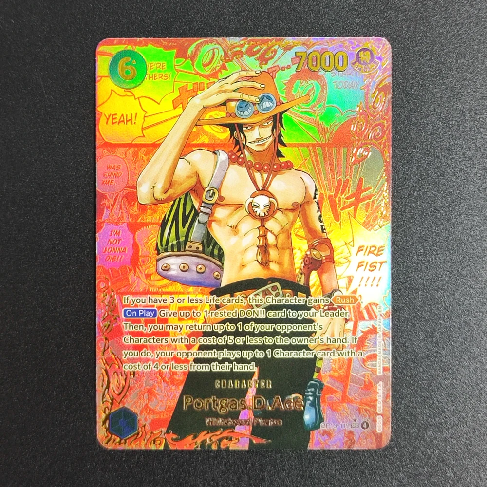 ﻿   لتقوم بها بنفسك قطعة واحدة بطاقة OP13 الأحمر مانغا الآس سابو لوفي كوميك سوبر موازية الإنجليزية 2025 OTCG جمع بطاقات أنيمي