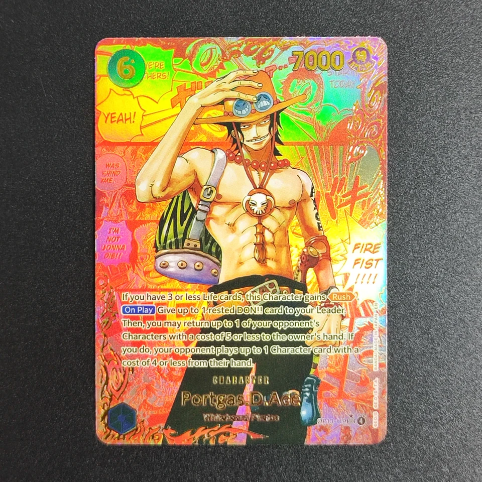 DIY ONE PIECE CARD OP13 RED MANGA Ace Sabo LUFFY COMIC SUPER