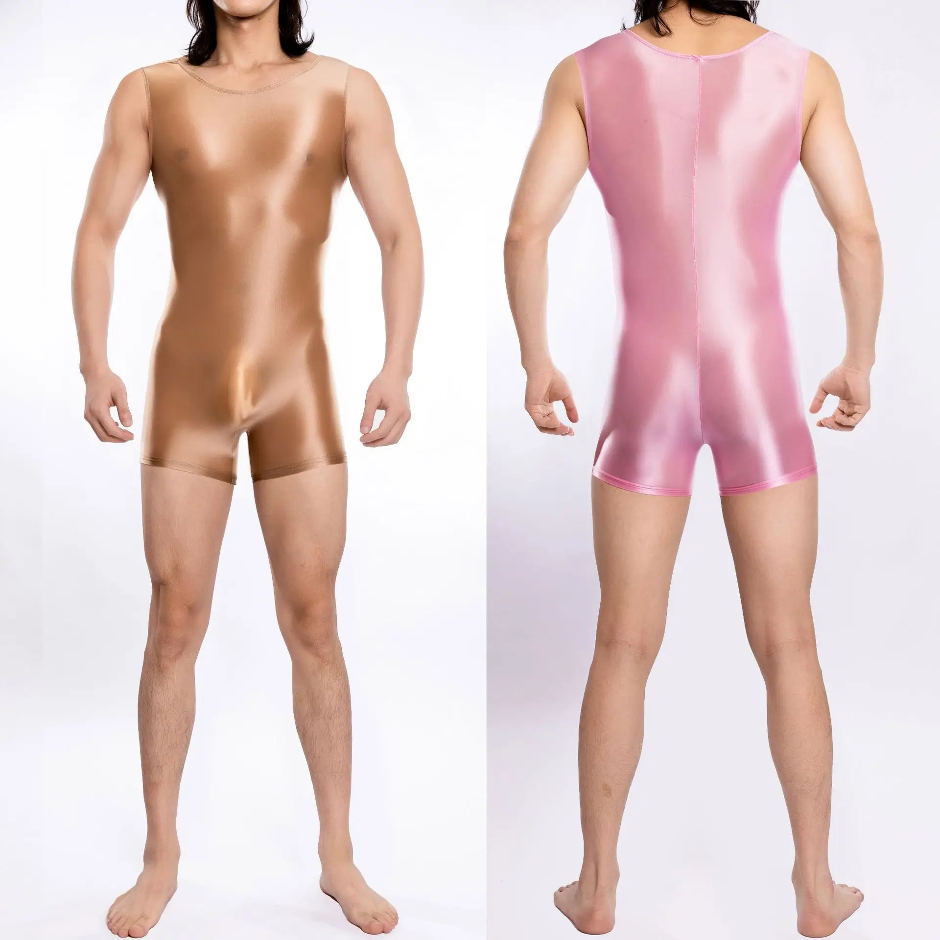 High Elastic Shiny Slippery Bodysuit for Plus Size Women for Style Tight Open-Crotch Seamless Bodysuit for Adult Costume - view 3