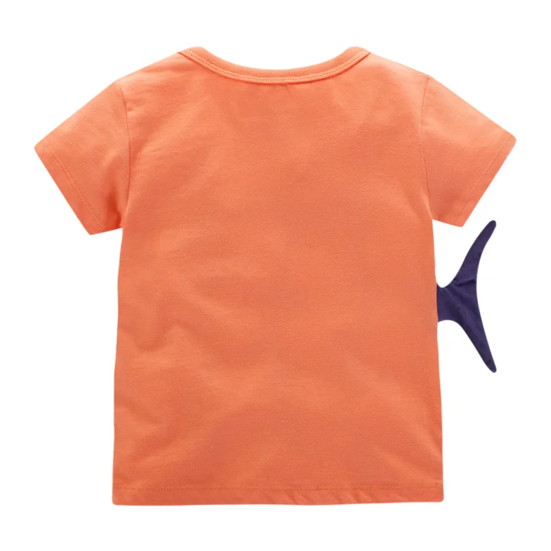 Jumping Meters 2-7T Fashion New Arrival Sharks Boys T Shirts Kids Animals Baby Clothes Short Sleeve Toddler Costume Shirts Tops