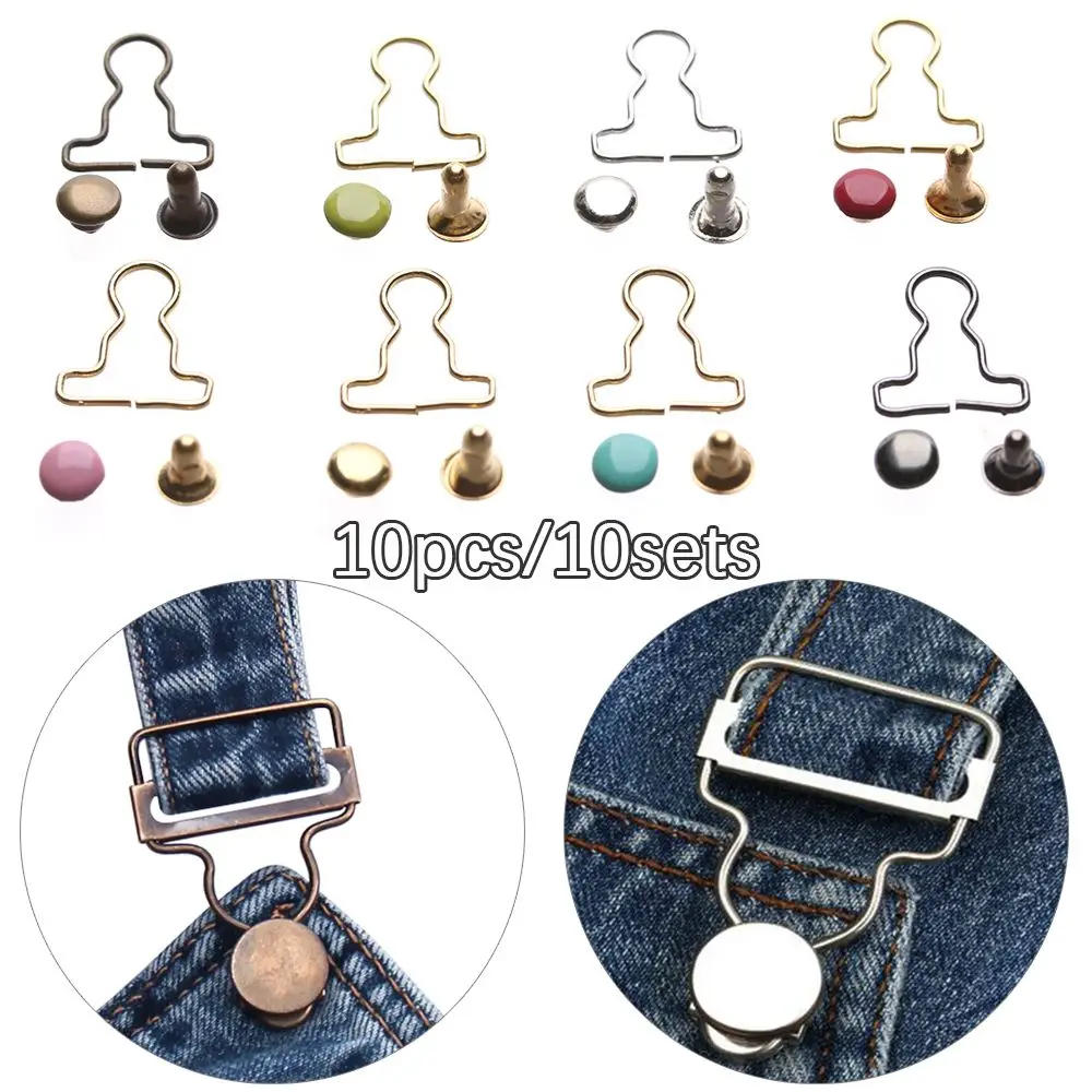 10Pcs/10Sets Mini Doll Belt Button Doll Clothes DIY Metal Buckle Fit For 1/6 Doll Gourd Style Buckles Trousers Bags Accessories