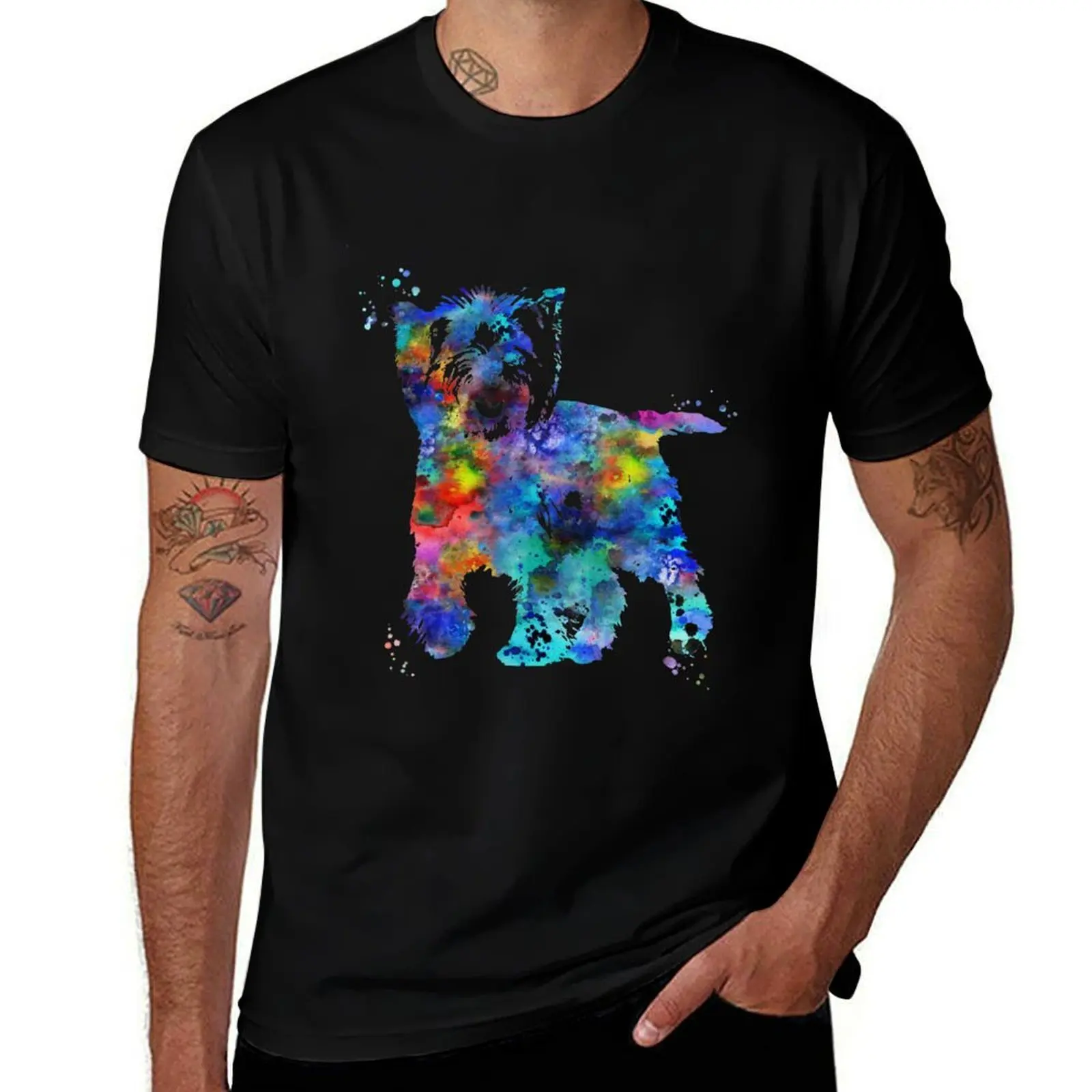 Cairn Terrier, watercolor Cairn Terrier T-Shirt Streetwear Print Tee Shirt