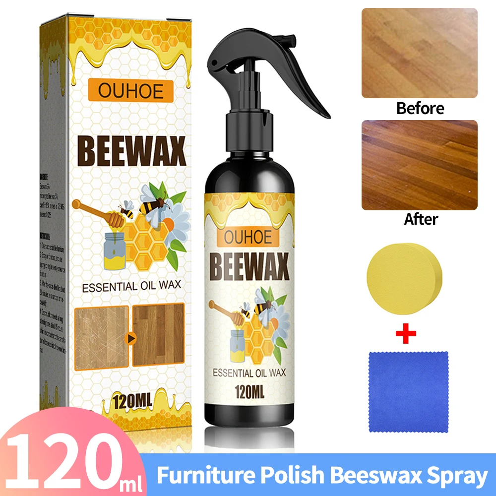 120ml Furniture Polish Beeswax Spray Refinishing Care Bees Wax Polishing Floor Furniture Polishing Beeswax Spray Wooden Floor