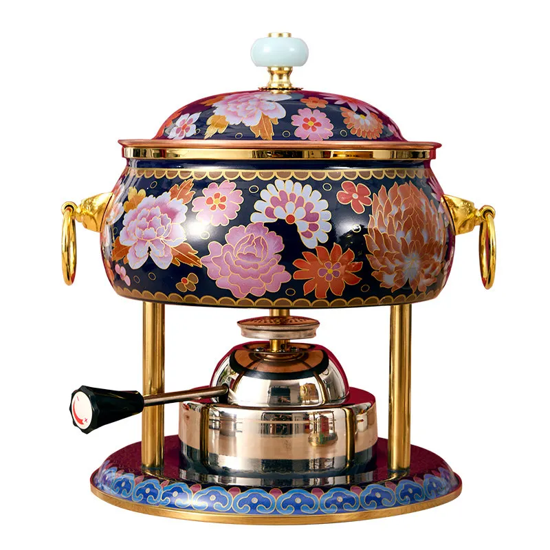 Single inflatable small pot Self-service seafood copper pot Small household