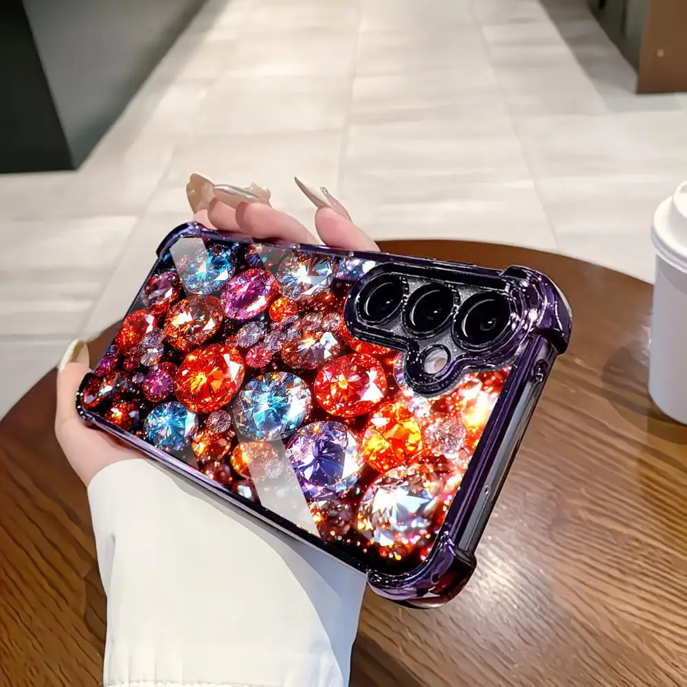 Gemstone Various colors Bestseller tablet case PhoneCase Glass PhoneCase for Samsung Galaxy S26 S25 S24 S23 S22 FE,Ultra,Plus