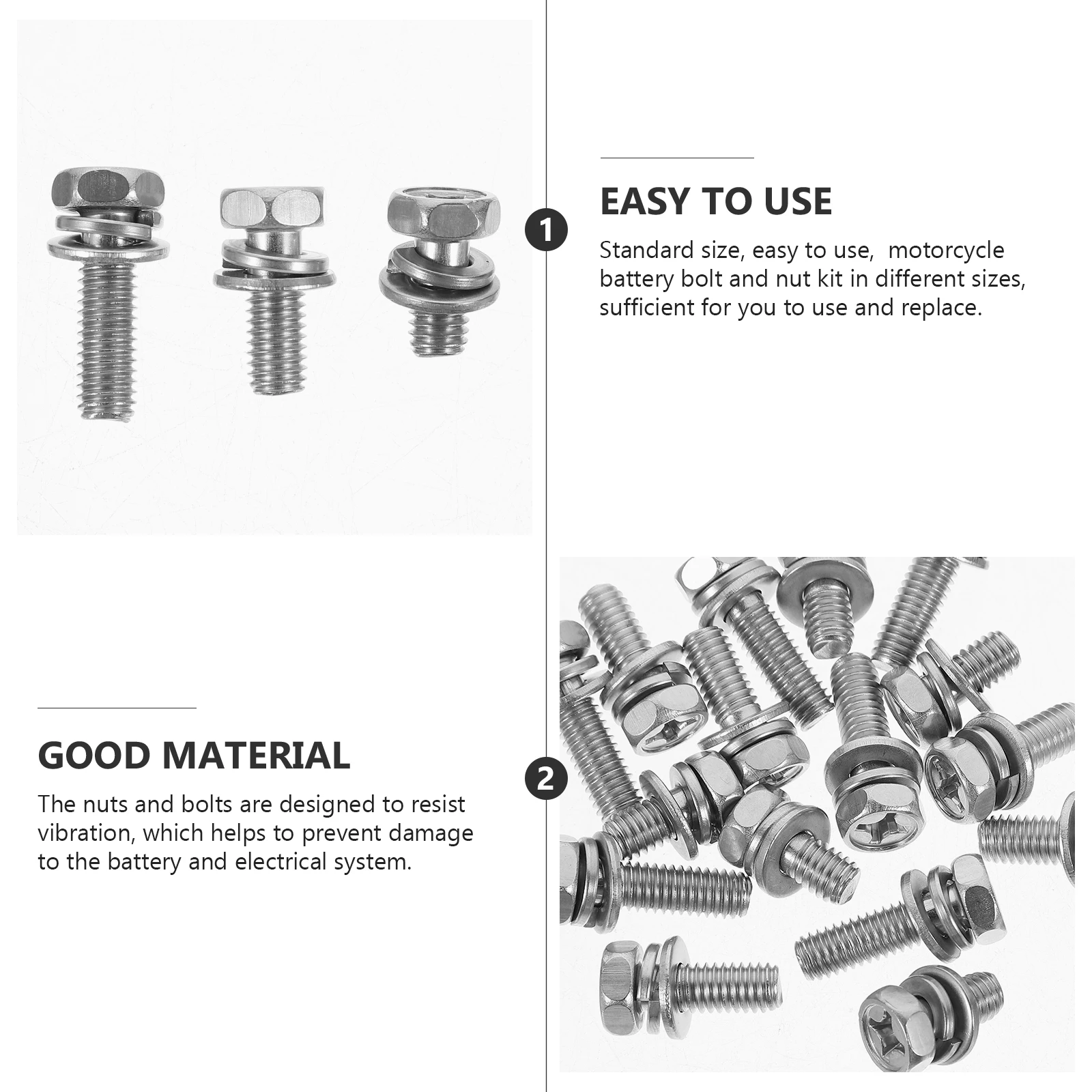 

18pcs Motorcycle Bolts Fully Threaded Stainless Steel Nuts Metric System Hexagon Nut Bolt Set Washers For Bolts screws