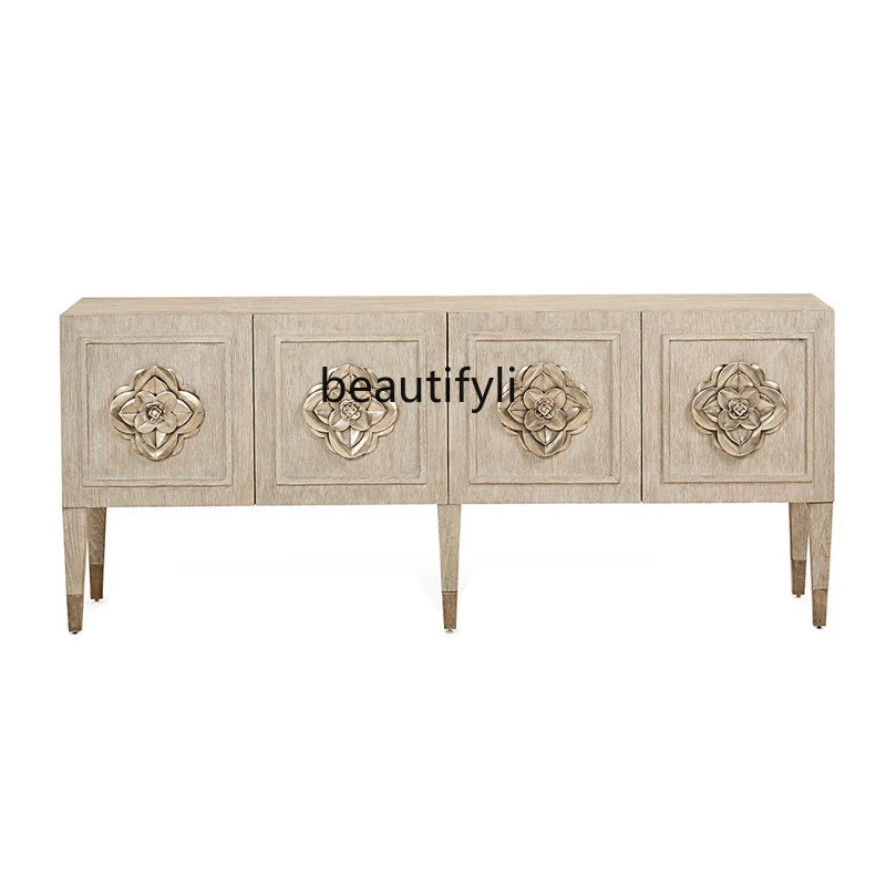 

Postmodern light luxury TV cabinet, simple TV cabinet, retro American living room floor cabinet