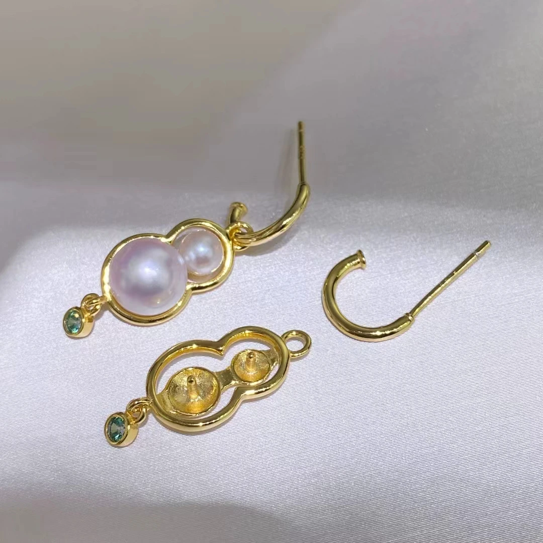 

Оптовая продажа, серьги из стерлингового серебра 925 пробы, фурнитура для крепления, базовые монтажные детали, аксессуар для жемчуга 5-8 мм, 5 пар/лот