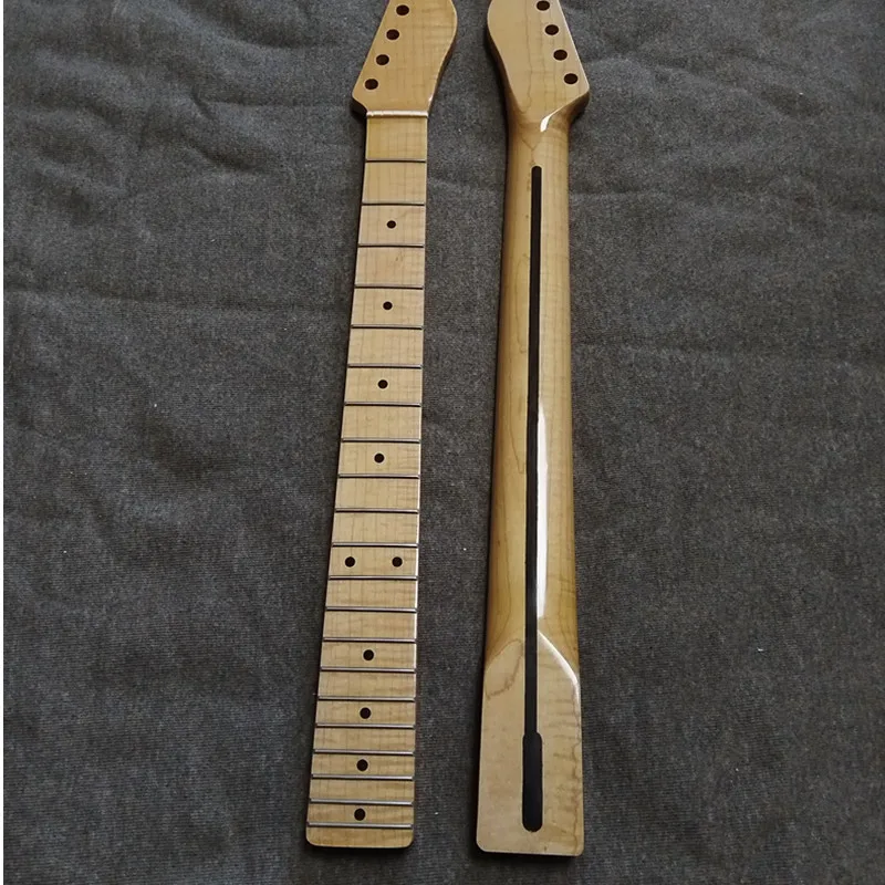 21Frets One piece Flame Maple Neck Inlay Dot Heel Adjustment Wood Color Glossy Paint Guitar accessories musical instruments Part