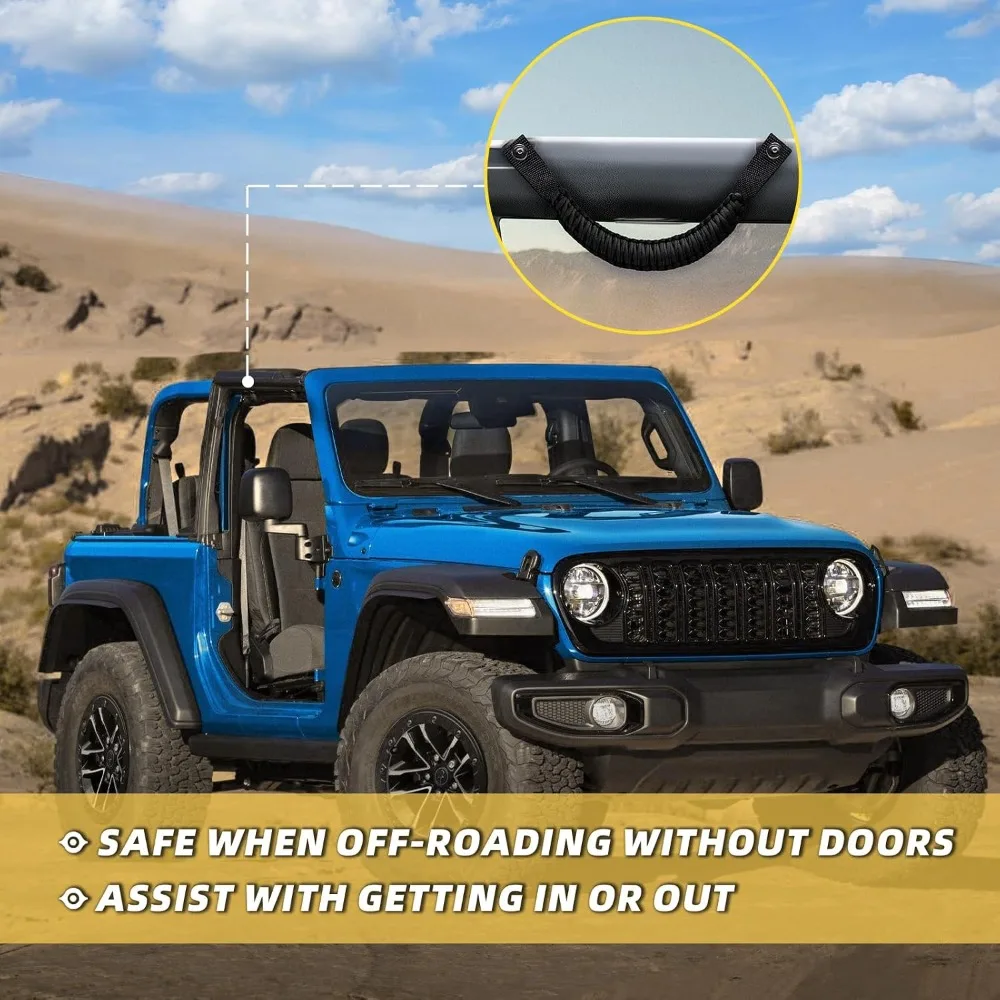 2PCS Paracord Roof Grab Handle For Ford Bronco 2021 2022 2023 2024 2/4 Door 800D Nylon Assist Grip Handle Off Road Accessories