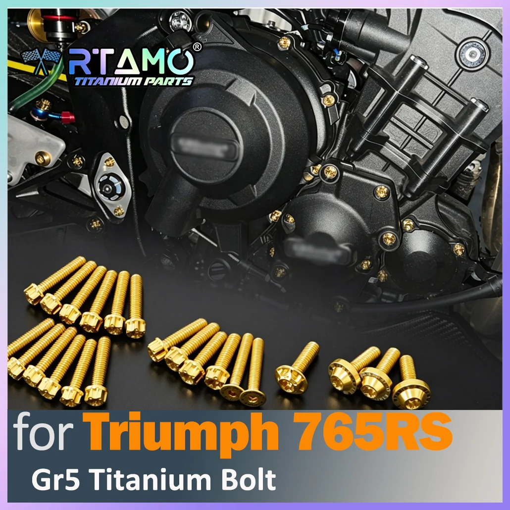 RTAMO Gr5 Titanium Bolt Nut Washer Rear Oil Tank Rear Pump Clutch Screw for Triumph Street Triple 765RS Motorcycle Parts