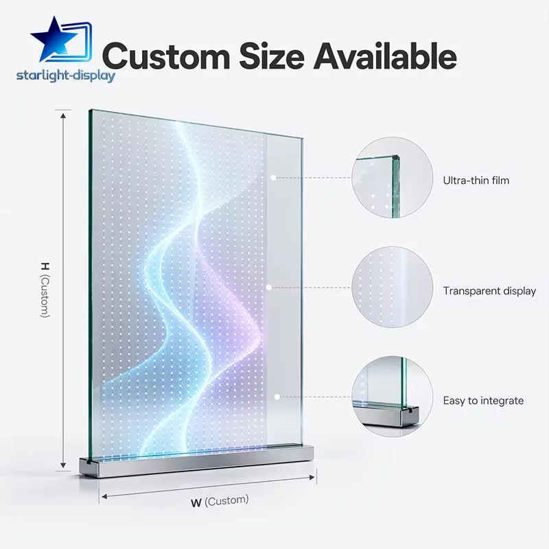 Flexible LED Screen Transparent Film Screen LED Advertising Display Transparent LED Video Wall