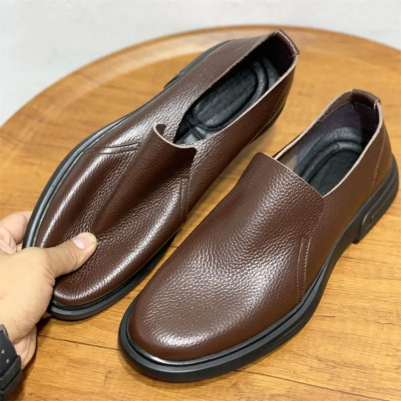 Loafers men's genuine leather new lightweight Doudou shoes men's fashion versatile cowhide breathable soft sole soft leather