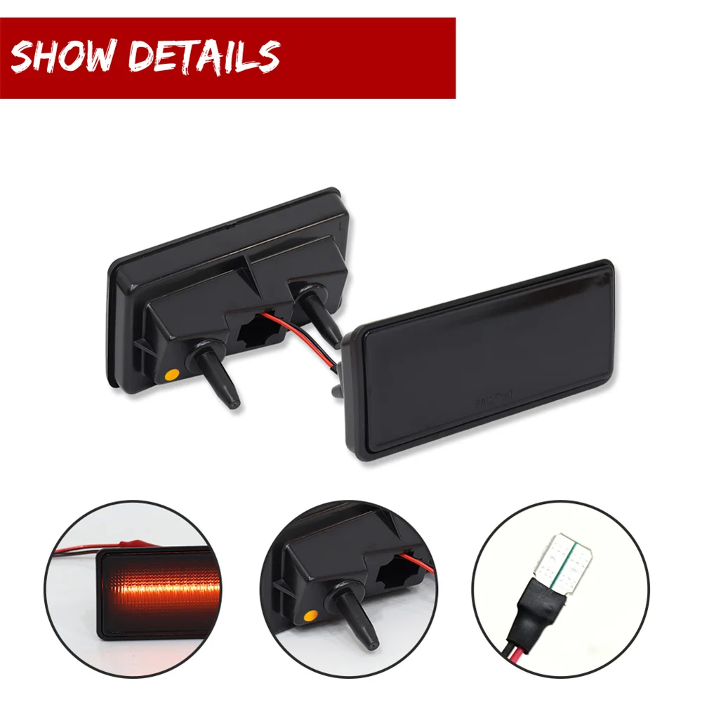 Car LED Front / Rear Side Marker Turn Signal Lights For Chevy Corvette C3 1974-1979  Fender Flare Lamp Amber Red White