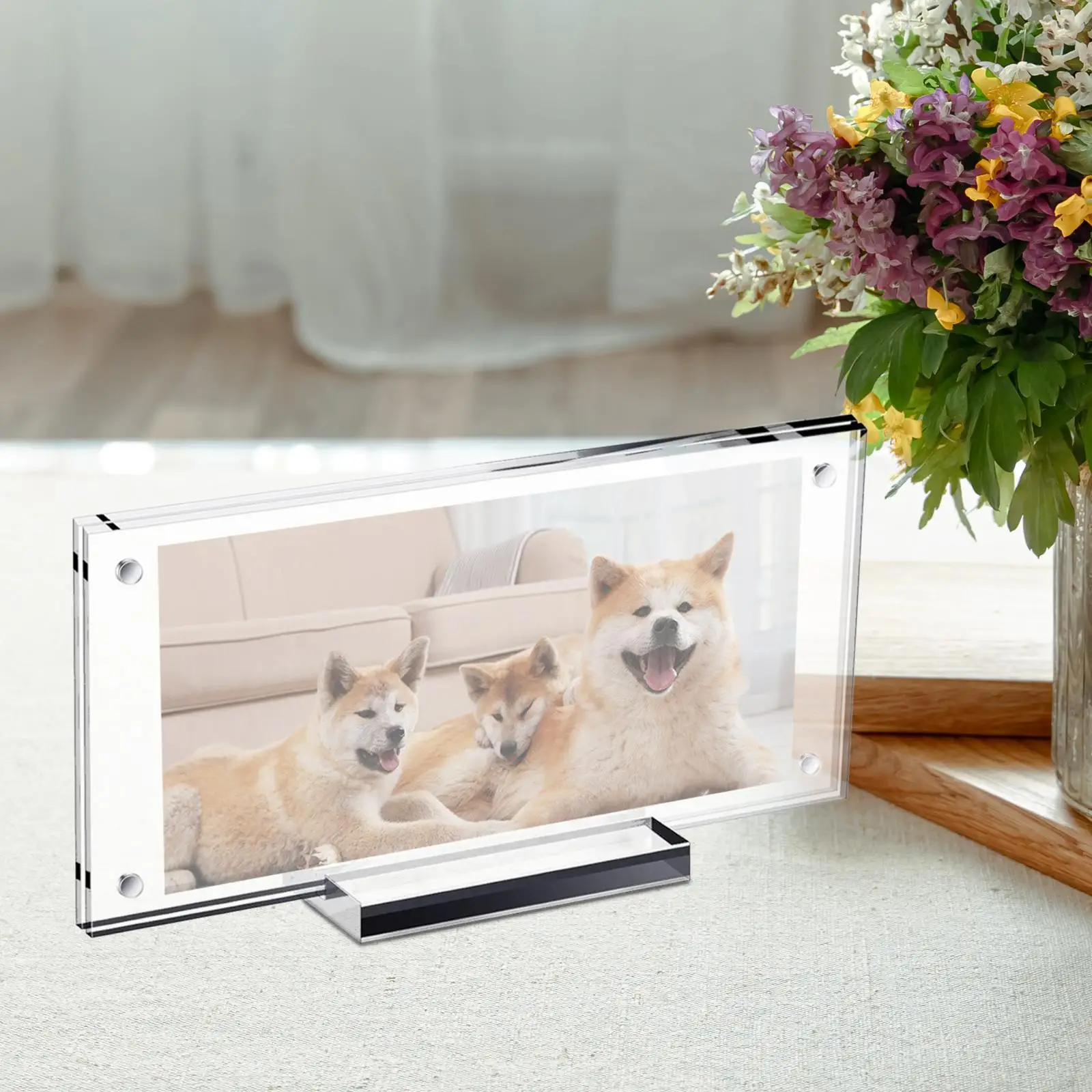 Dollar Bill Frame Holder, Ticket Protector, with Base Clear Tabletop Display Acrylic Display for Concert Tickets
