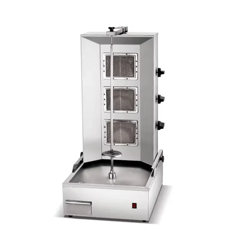 Professional Electric Gas Kebab Shawarma Machine Countertop 3 Burner Shawarma Grill for Commercial Home Use Vertical