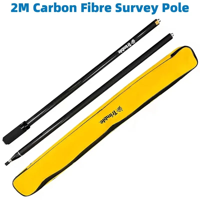 Nuevos postes de encuesta de fibra de carbono GPS RTK 2M, topografía GPS con 2 secciones con prisma Universal Trimble, centrado de poste GPS Roc