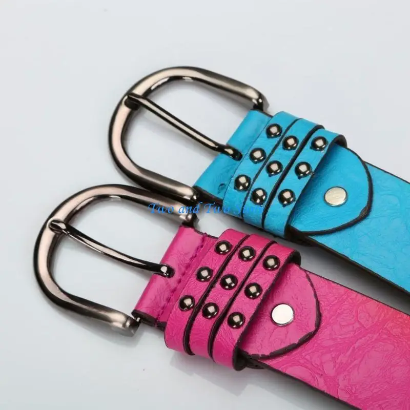 

HX6F Faux Leather Women Belt Western Belt Buckle Belt Cowgirl Jeans Belt Studded Belt