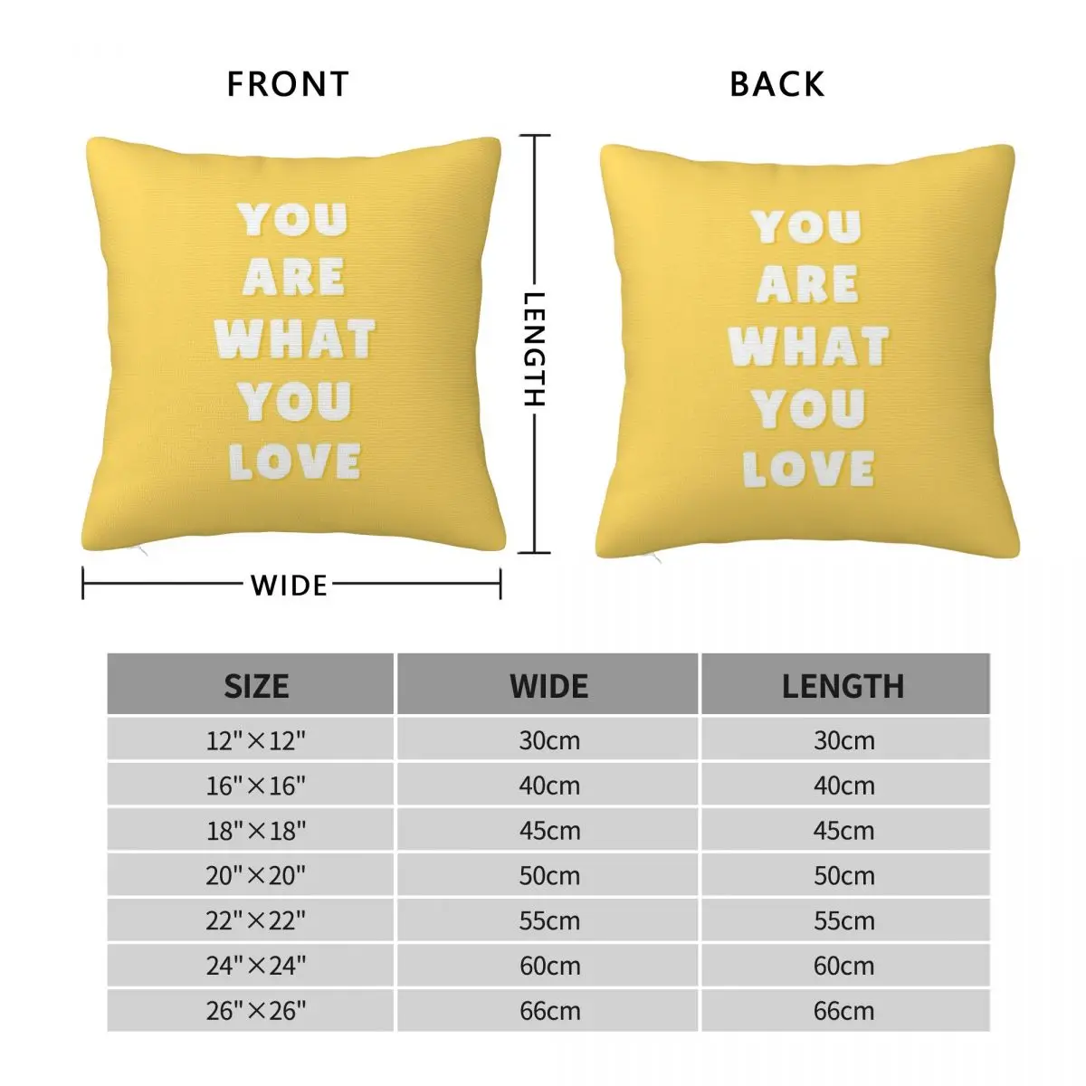 You Are What You Love Daylight Song Square Pillowcase Polyester Linen Velvet Creative Decor Pillow Case Car Cushion Cover 45x45