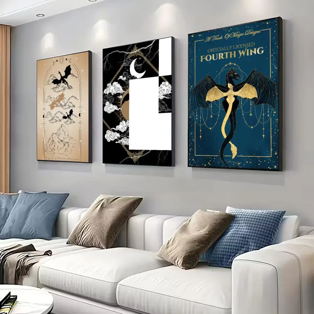 Hot F-Fourth Wing Poster for Modern Decor in Home Offices, Bedrooms, Living Rooms, Kitchens, Bathrooms.