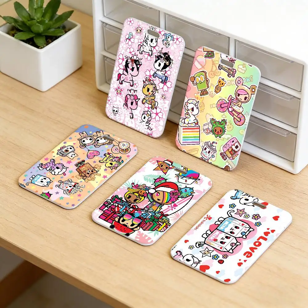 Tokidokis Unicorn Comfortable Neck Strap Lanyard with Transparent ID Card Holder, Durable Card Cover for Employee Office Badge.