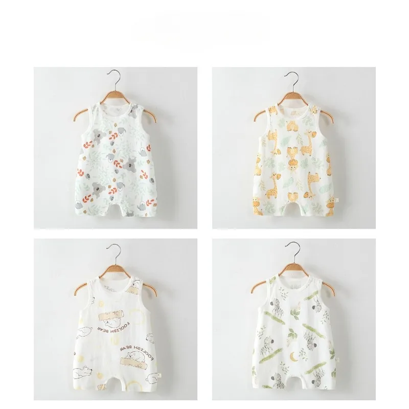 رومبير صيفي للأطفال الرضع ملابس 6M-2Y بدون أكمام #5