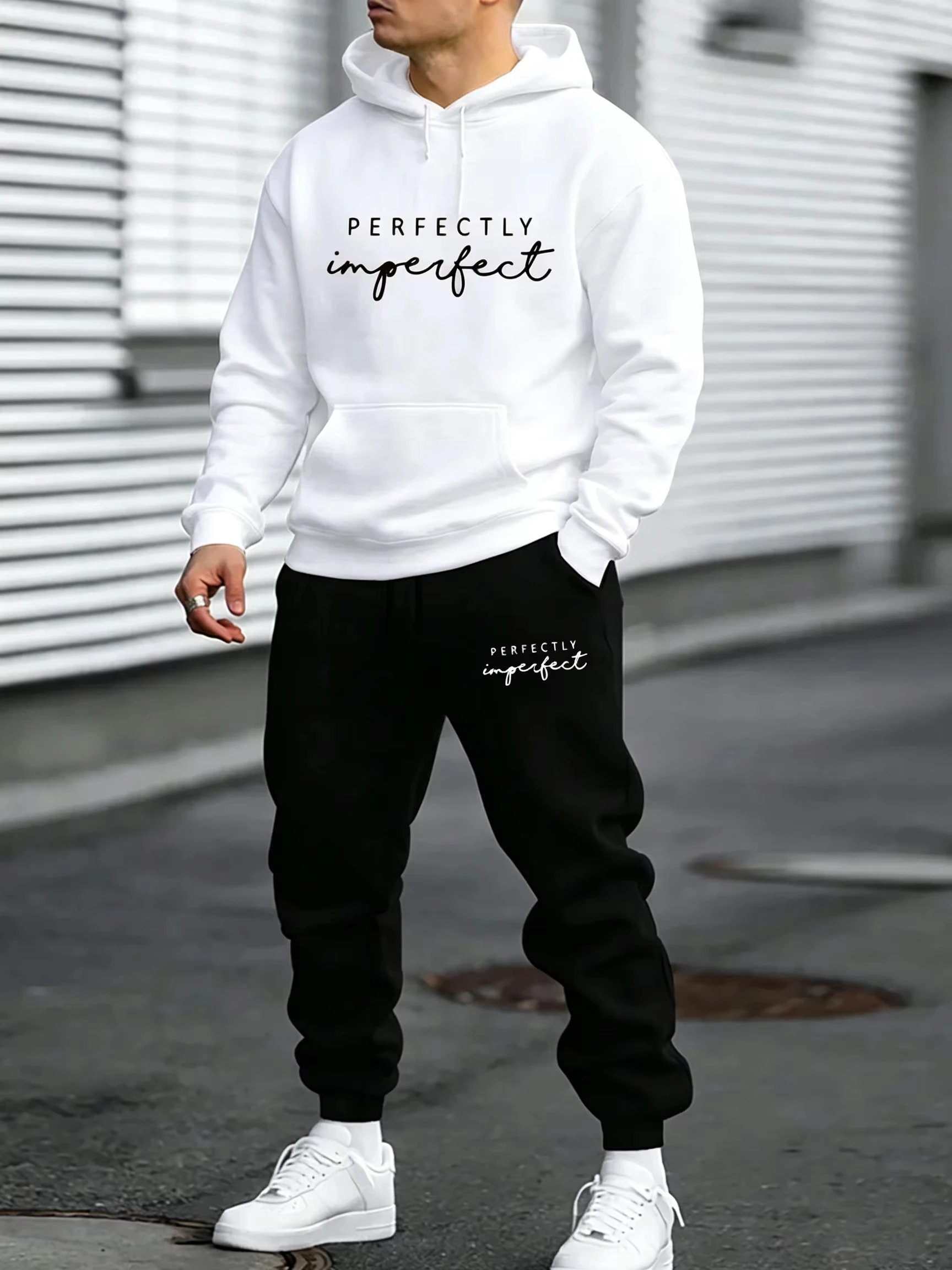 Winter Clothing Fashion - ชุดเสื้อฮู้ดดี้และกางเกงจั๊มสูทผ้าฟลีซพิมพ์ลายแฟชั่นทันสมัยสำหรับผู้ชาย ฤดูใบไม้ร่วง_ฤดูหนาว - ชุดผู้ชายไซส์ใหญ่ เสื้อผ้าราคาประหยัด