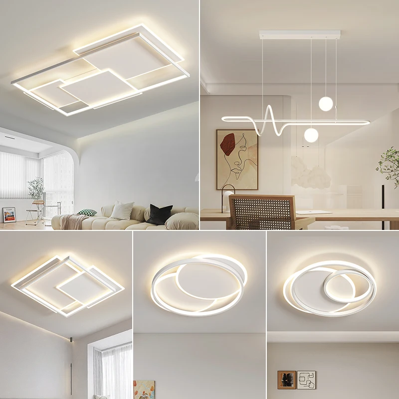 Minimalist Block Living Room Ceiling Main Light Fixture Whole House Package Combination