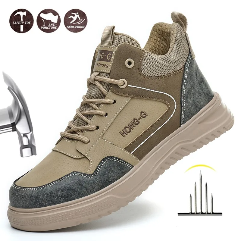 

Indestructible Safety Shoes Anti-smash Anti-puncture Protection Safety Shoes Lightweight Steel Toe Non Slip Shoes for Men