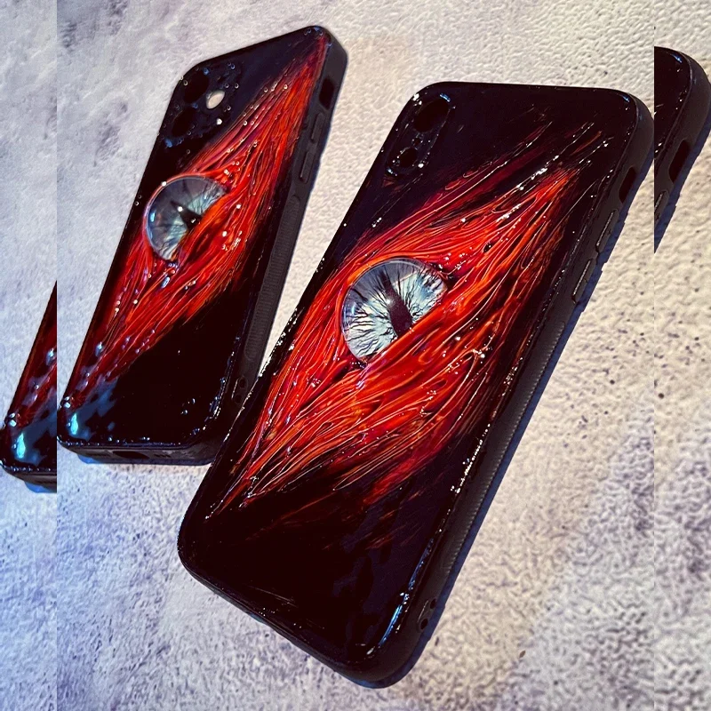 4197 Mobile Phone Case Original 3D Handmade Luminous Bloody Cthulhu Eyes Horror Gothic Punk Art Mobile Phone Case Custom Gift