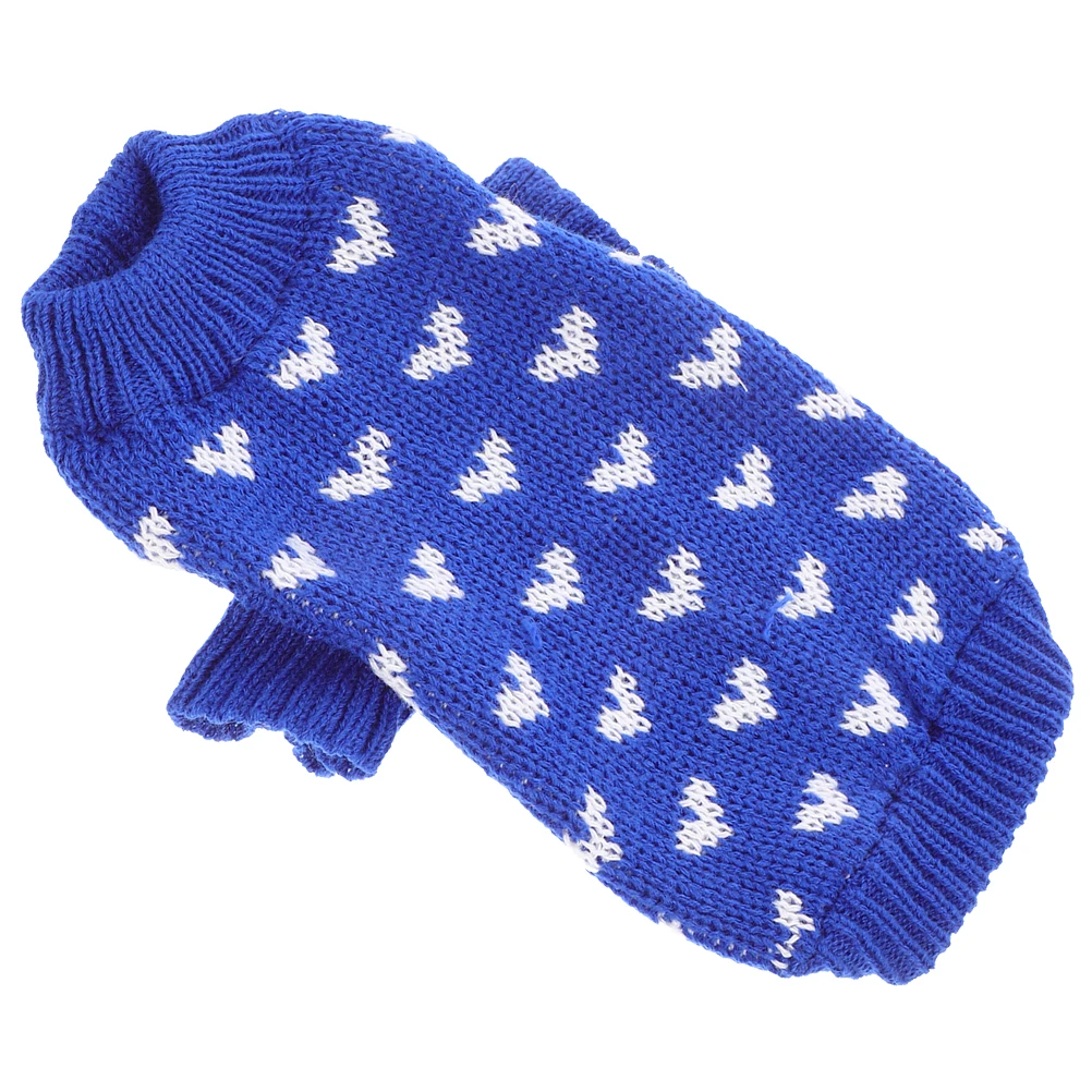 

Dog Sweater Comfortable Round Neck Clothes Valentine's Day Sweaters Dogs Blue Small