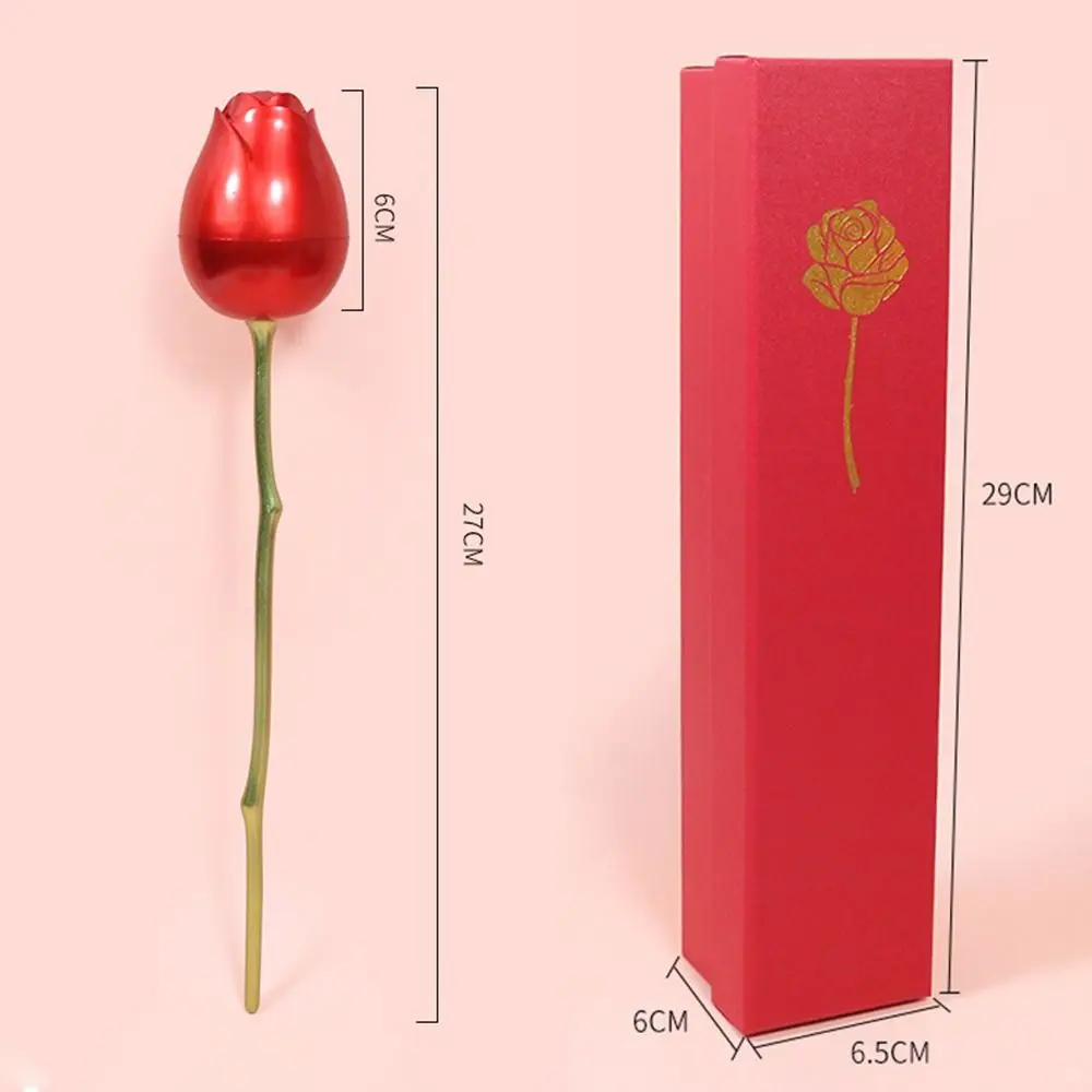 الإبداعية زهرة على شكل روز هدية خاتم صندوق اقتراح مفاجأة المحمولة مجوهرات صندوق تخزين عرض المجوهرات لفتاة الزفاف #6