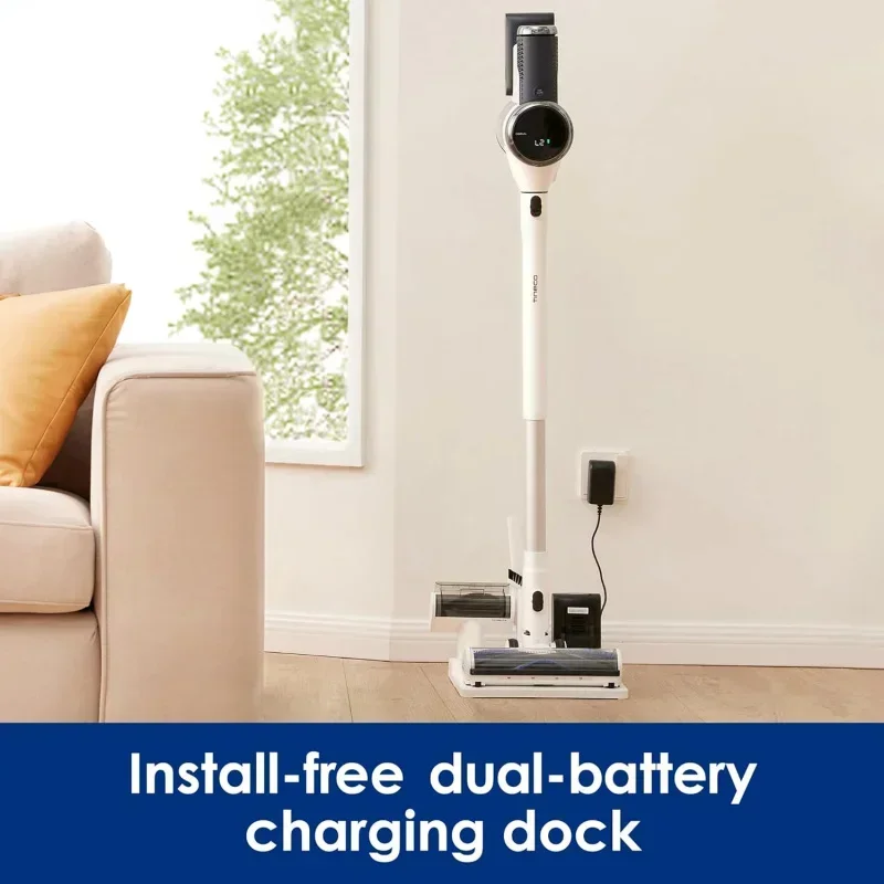 مكنسة كهربائية Qwttinecoes Pure One S15 pet ex الذكية اللاسلكية، مكنسة كهربائية مع فرشاة صفرية ووقت تشغيل طويل، للأرضيات الصلبة