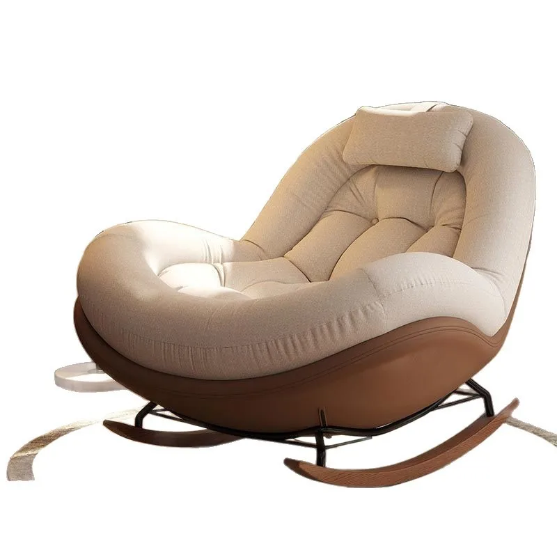 Retro Modern Rocking Chair for Home Living Room Bedroom Balcony Lounge Chair Reclining and Sleeping Rocker
