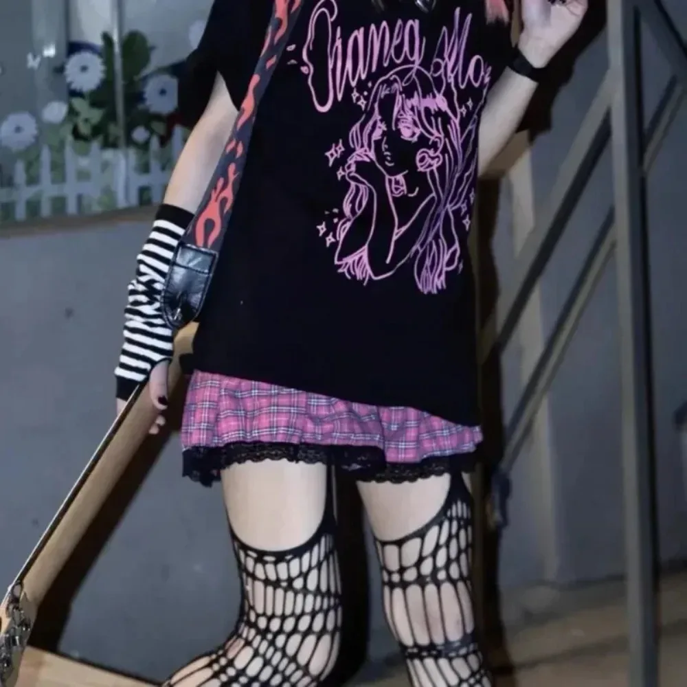 Lolita Gothic Meisjes Uitgeholde Visnetkousen Damesmode Halloween Zwarte Kousen Kousenband Overknee Sokken Sheer Pantyhose