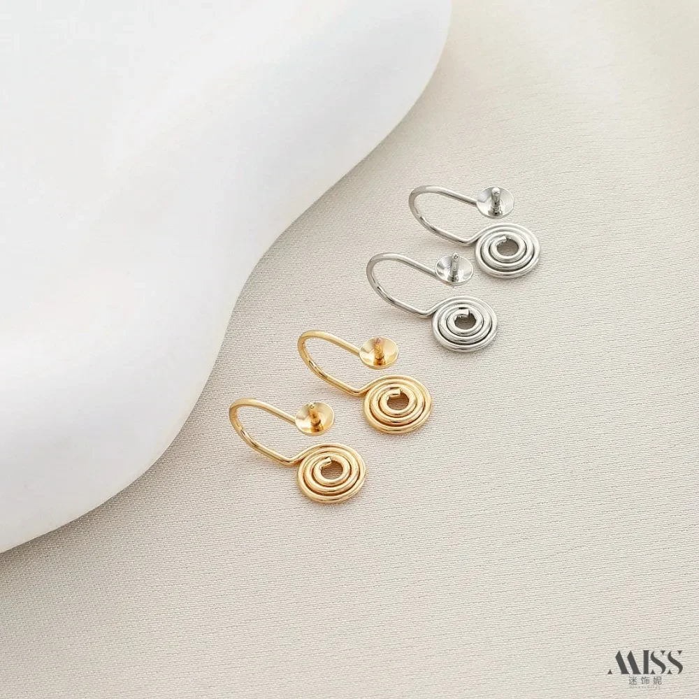 

14 К сумка золотой держатель для бусин катушка от комаров без отверстия для ушей зажим для ушей DIY жемчужные серьги ручной работы аксессуары для ушей материал