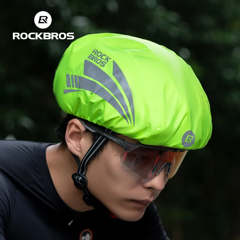 

ROCKBROS 1 шт. шапка для верховой езды, горный дорожный велосипедный шлем, ветрозащитная светоотражающая полоса, водонепроницаемый и ветрозащитный чехол для велосипедного шлема