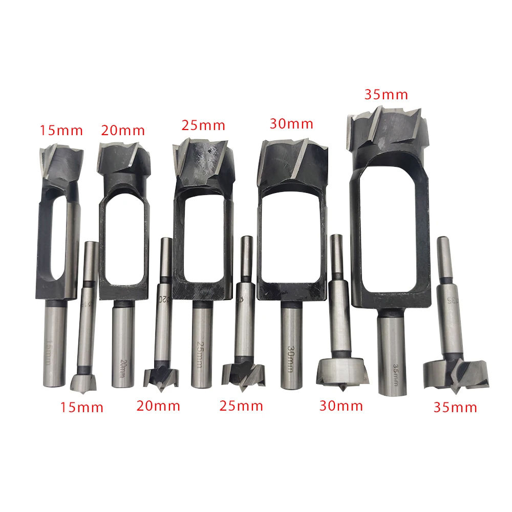 1Set 8mm - 40mm Tenon Maker Tenon Dowel & Plug Cutter Tapered Snug Plug Cutters for Furniture Making Carpentry & Home