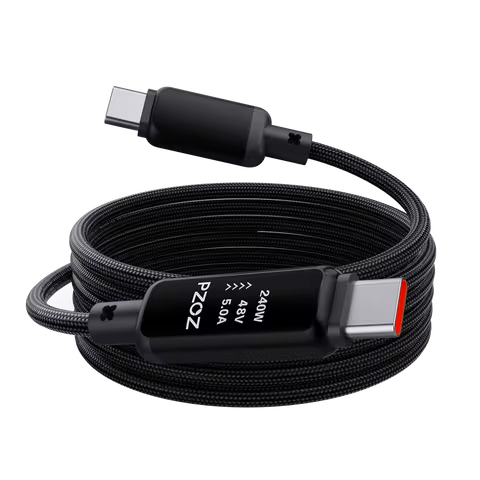 Cabo de Carregamento Rápido PZOZ USB-C para Tipo-C para iPhone, iPad, Macbook, Xiaomi, Samsung, Oppo, Realme e outros celulares