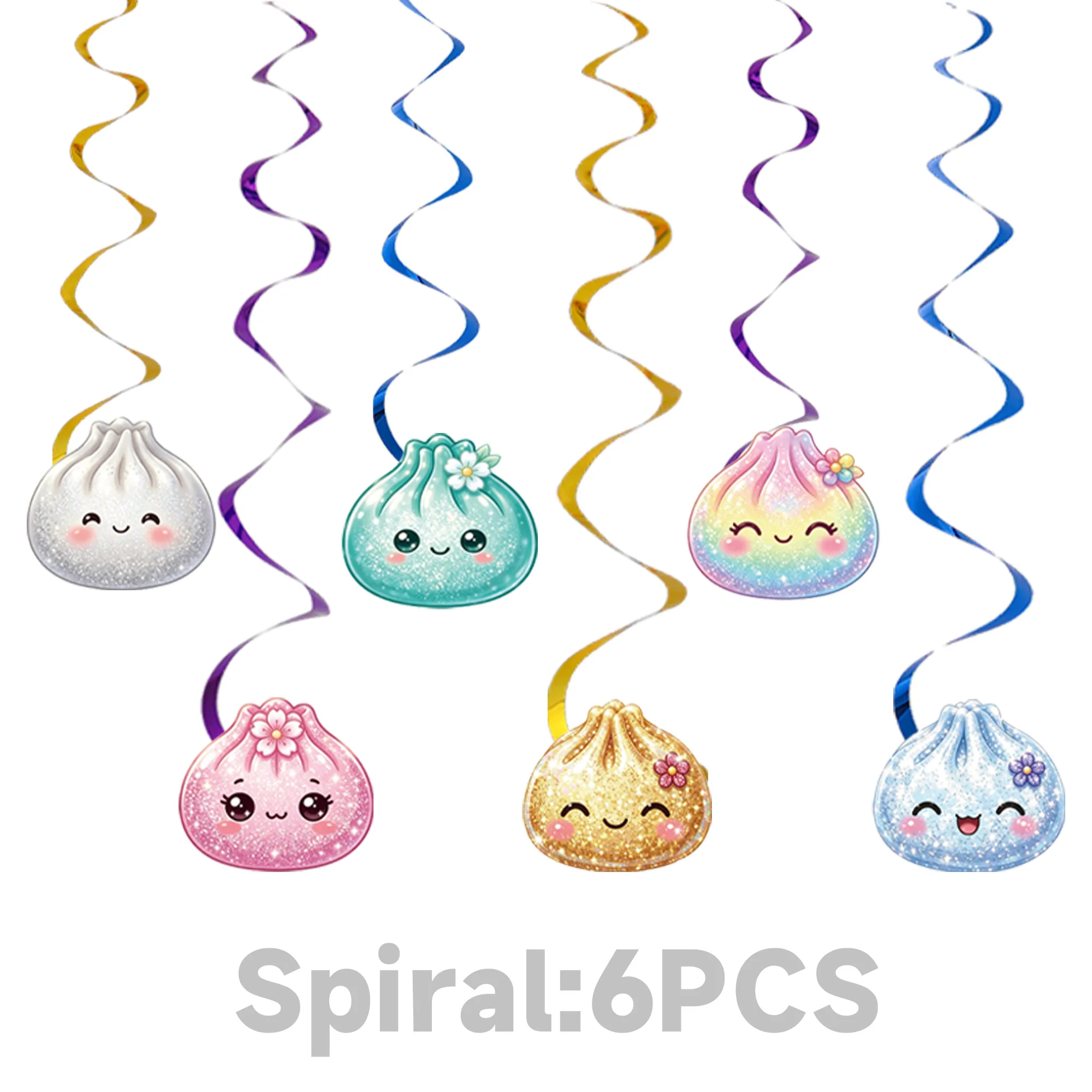 Neues Dumpling-Squishy-Thema Kindergeburtstags-Party-Dekorationen Becher Teller Servietten Fähnchen Ballons Set Geburtstagsparty-Zubehör Spielzeug – Detail 9