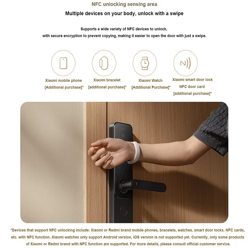 Xiaomi Smart Door Lock E30 Bluetooth 5.0 Password NFC Fingerprint Unlock Intelligent Doorbell Work with Mi Home App Smart Home