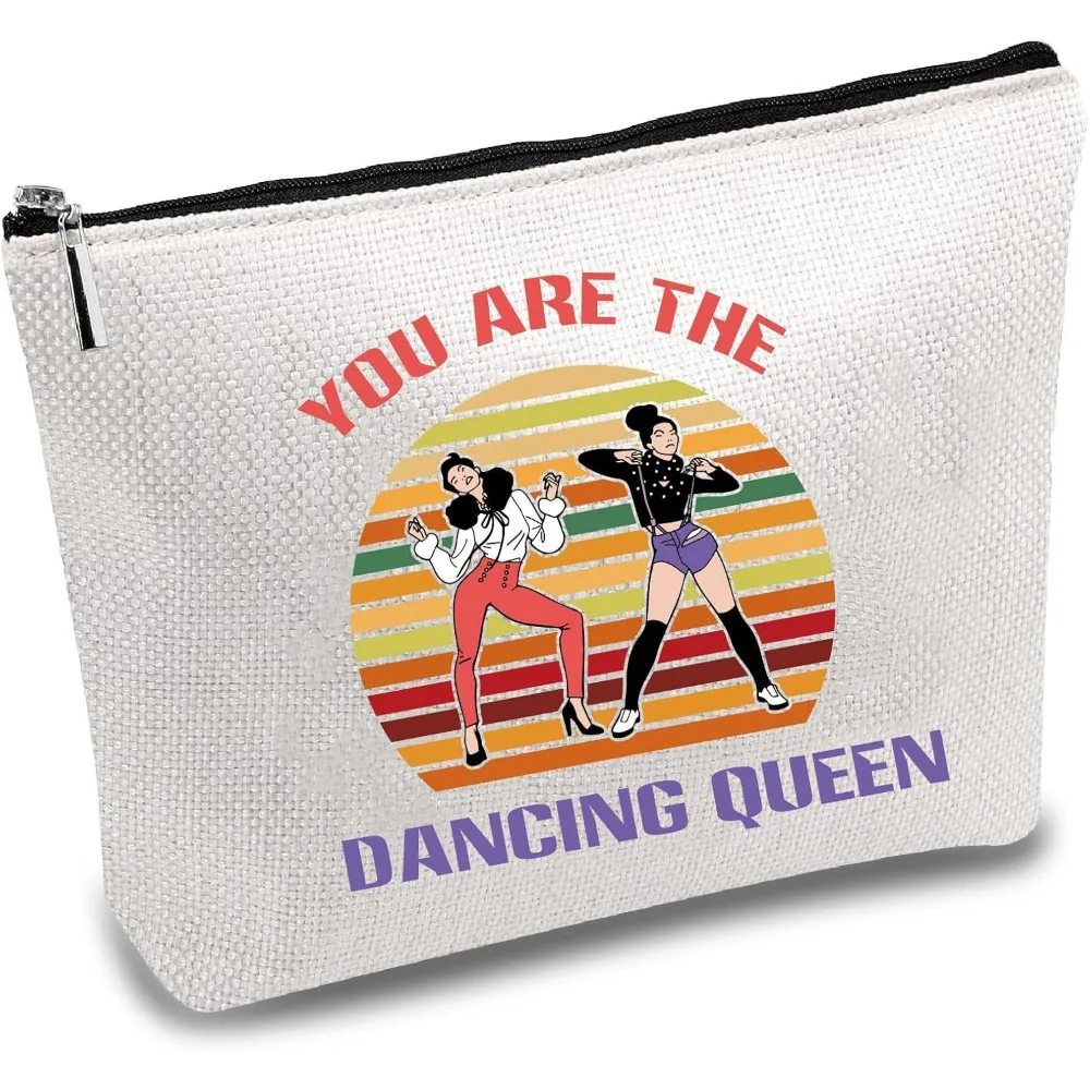 Musical Comedy Canvas Makeup Bags Dancing Queen Cosmetic Bag Multi-Purpose Pen with Zipper Travel Toiletry Bag for making kit