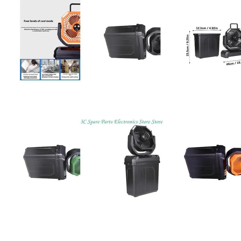 

Вентилятор SZ Outdoor Function Function 6l резервуар для воды Дистанционные управления управляют 3Spraying Head.