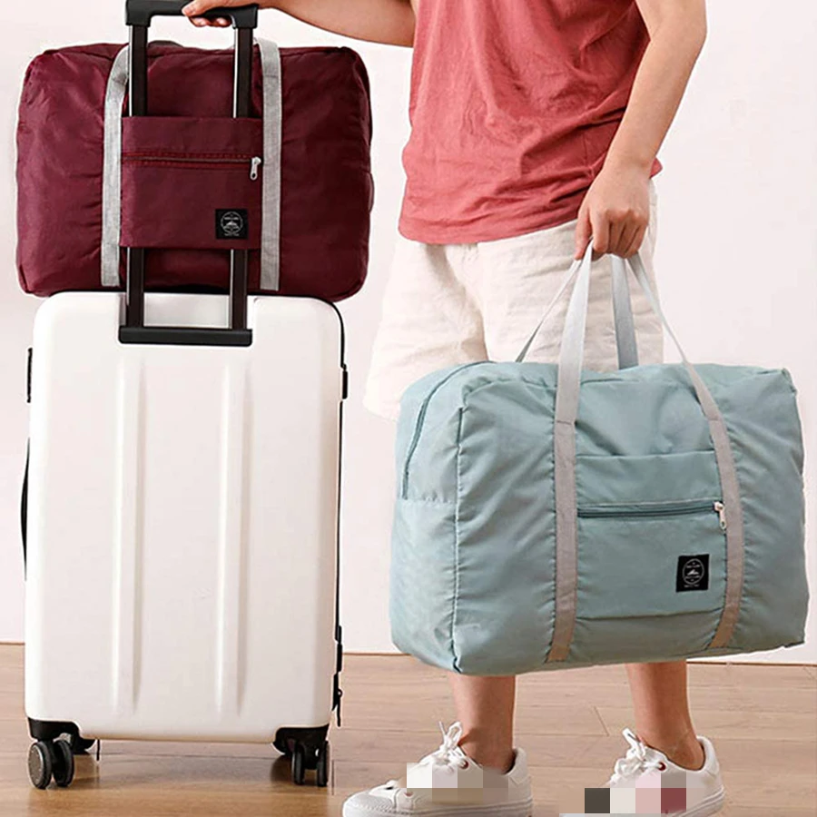 

Foldable Carry-on Travel Bags Large Capacity Storage Bag Lightweight Multifunctional Airplane Duffle Handbag Nylon Weekend Totes