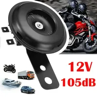 VERYUS Motorcycle Electric Horn Kits 6V 12V 36V 48V 60V 72V 1.5A 110db Waterproof Round Loud Horn Speaker Scooter Moped EBike