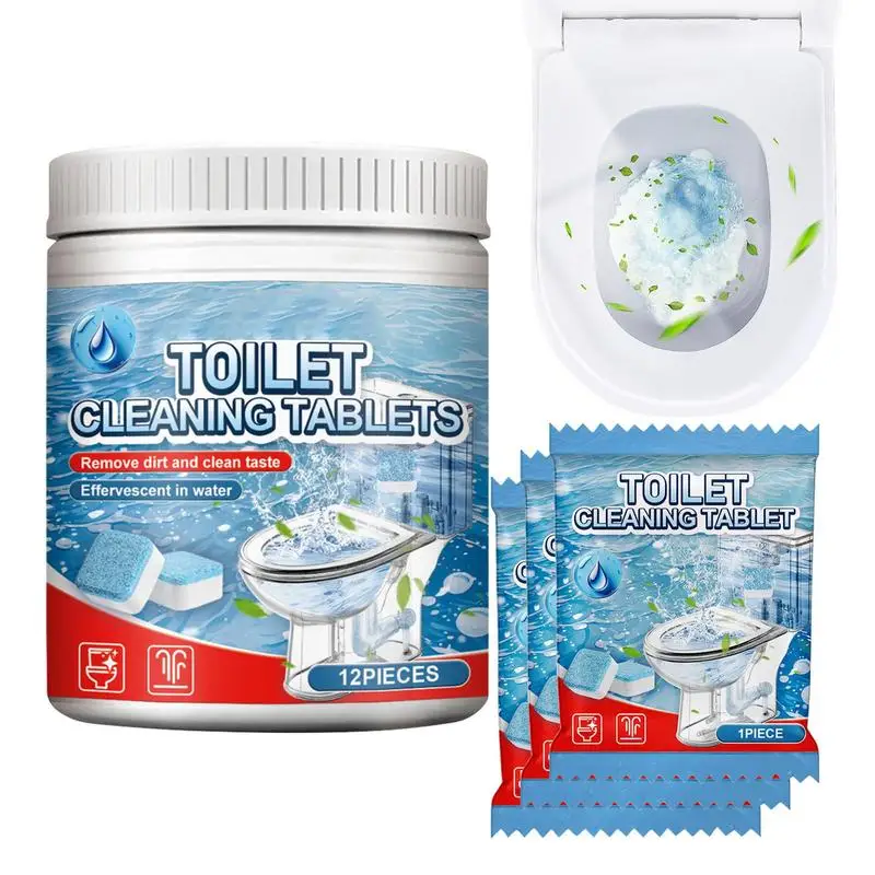 Toilet Bowl Cleaner Tablets Efficient 12 Pcs Toilet Bowl Tablets Safe Mild Toilet Bowl Cleaners Safe Blue Toilet Bowl Tablets