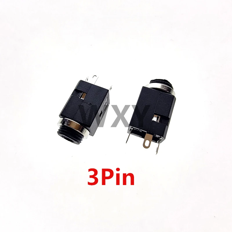 Enchufe Vertical hembra con tornillo 3,5, conector de Audio para auriculares, orificio para auriculares, piezas, 5/10 PJ-341, 4/5mm, 3/3,5 pines